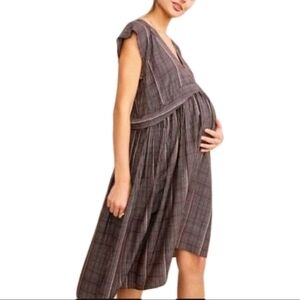 HATCH The Paulina Maternity Dress Size 2 Medium Silk Blend Pink Black Midi EUC